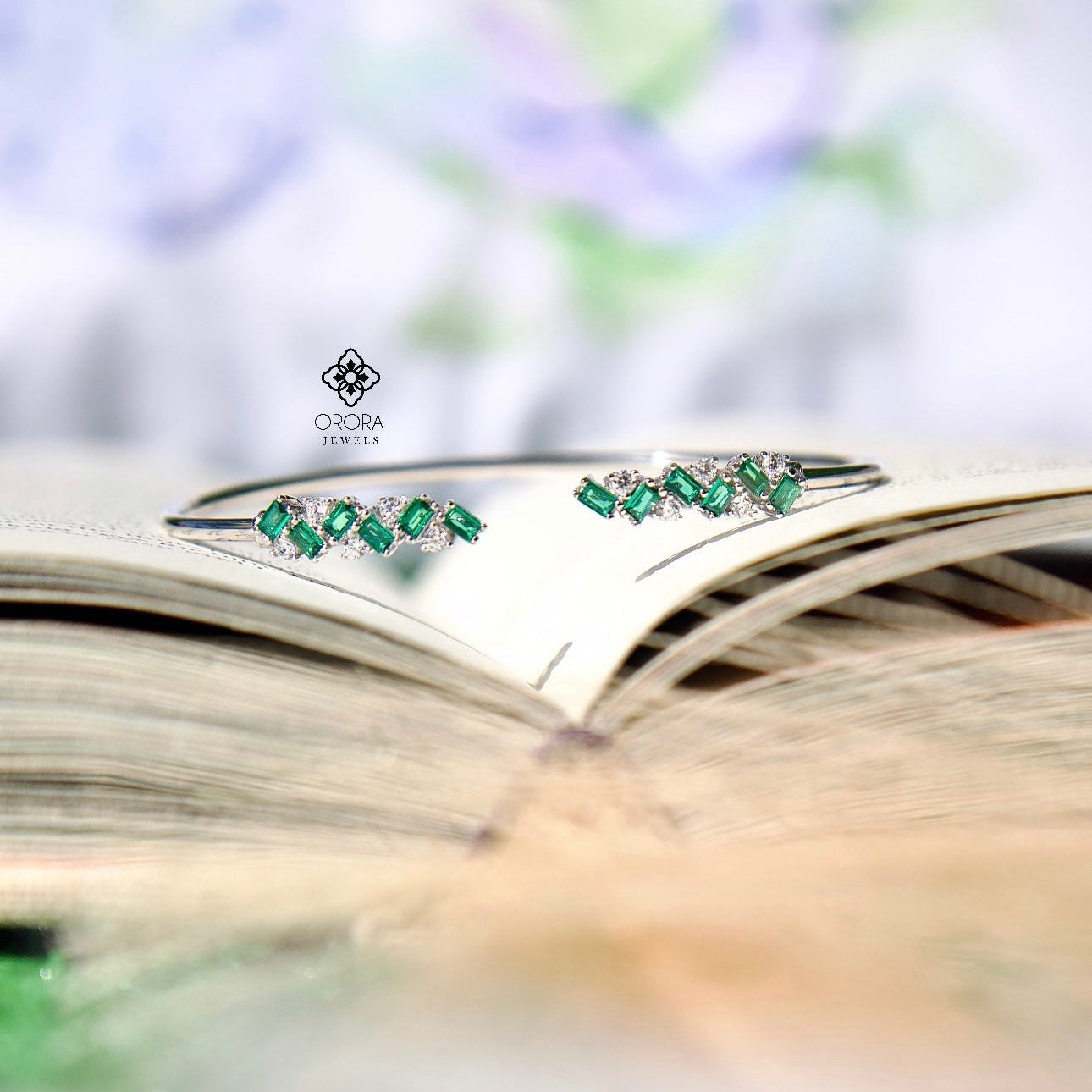 Geometric Green Bangle