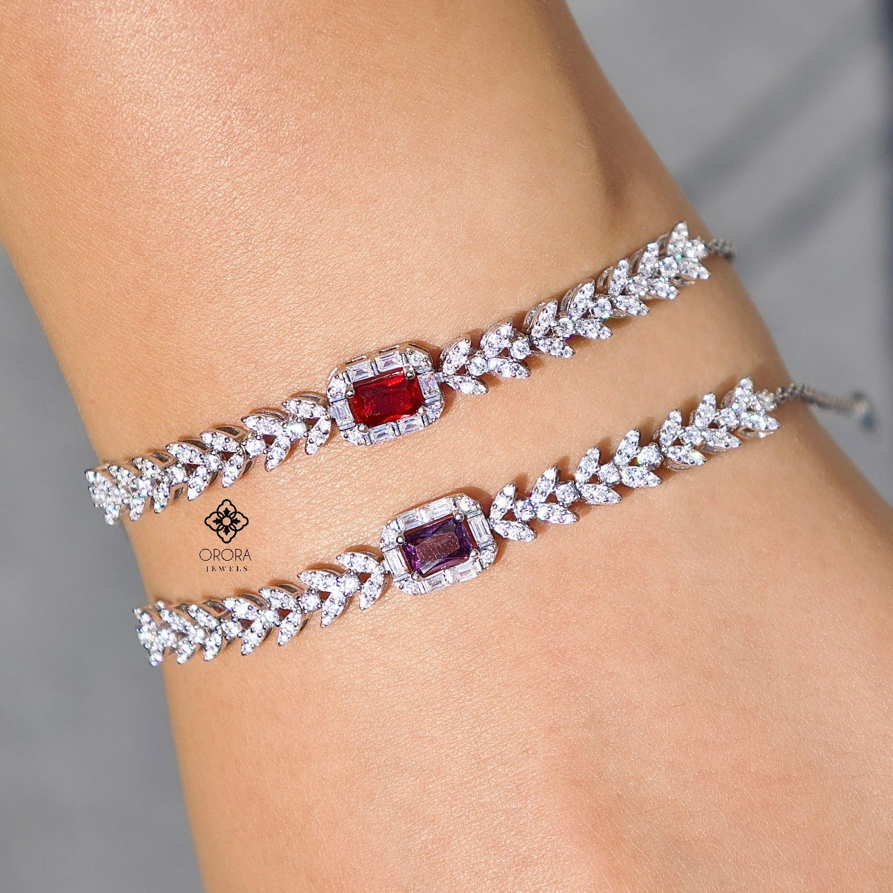 Studded Zircon Purple Bracelet
