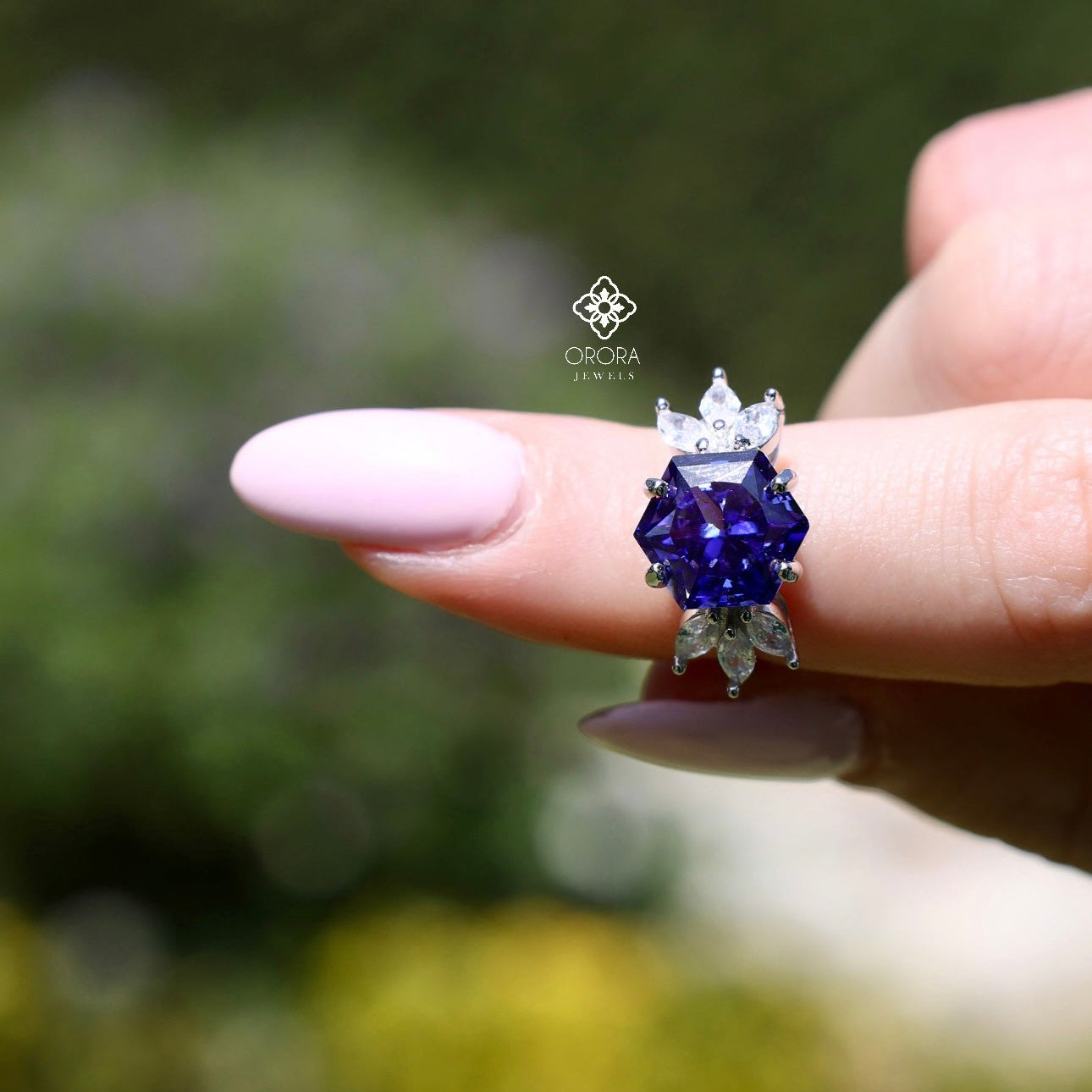 Purple Sparkle Studded Ring