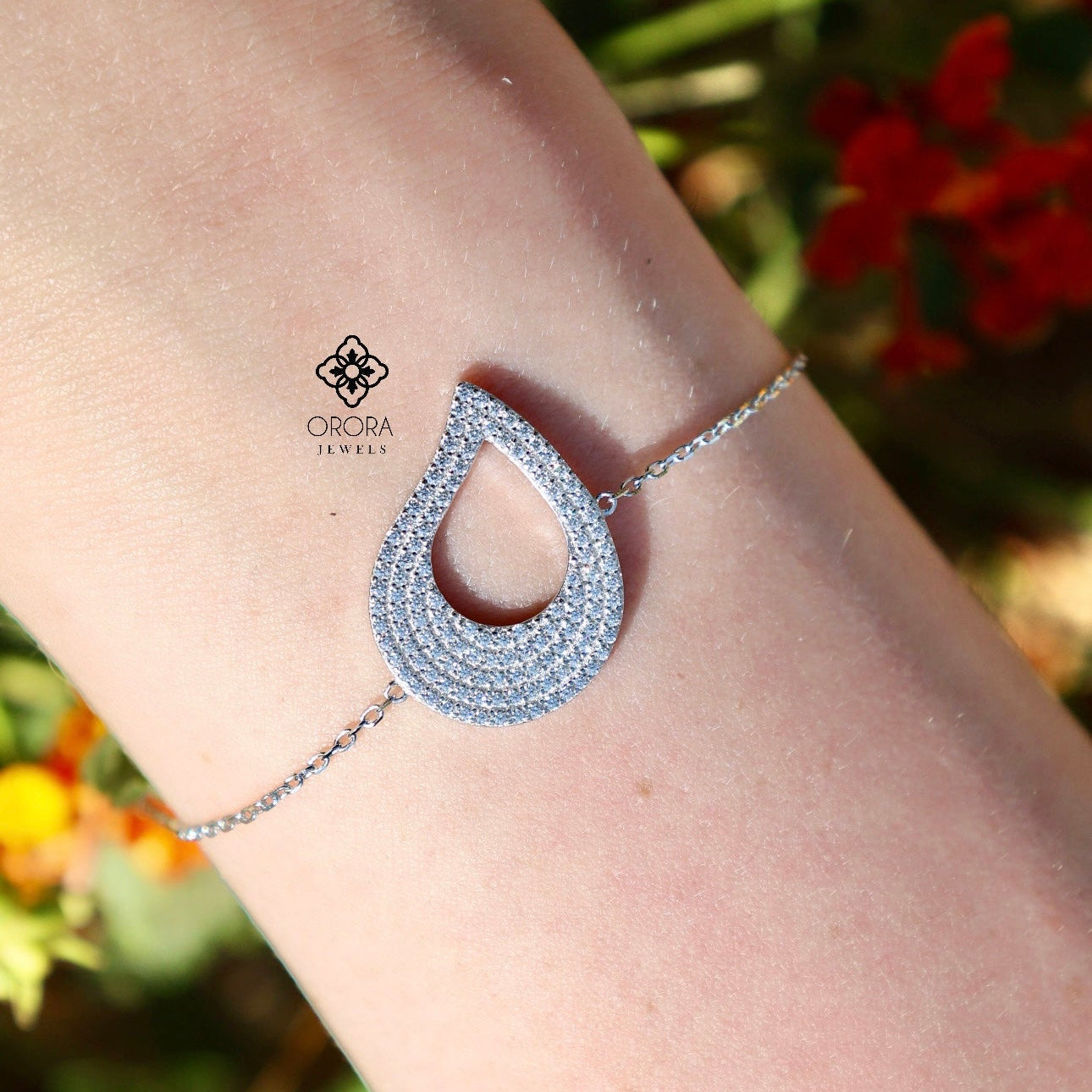 Large Studded Tear-shaped Bracelet