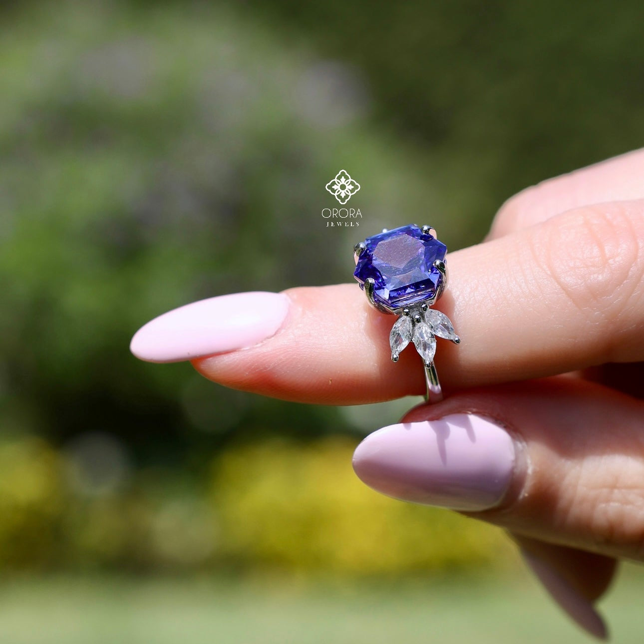 Purple Sparkle Studded Ring