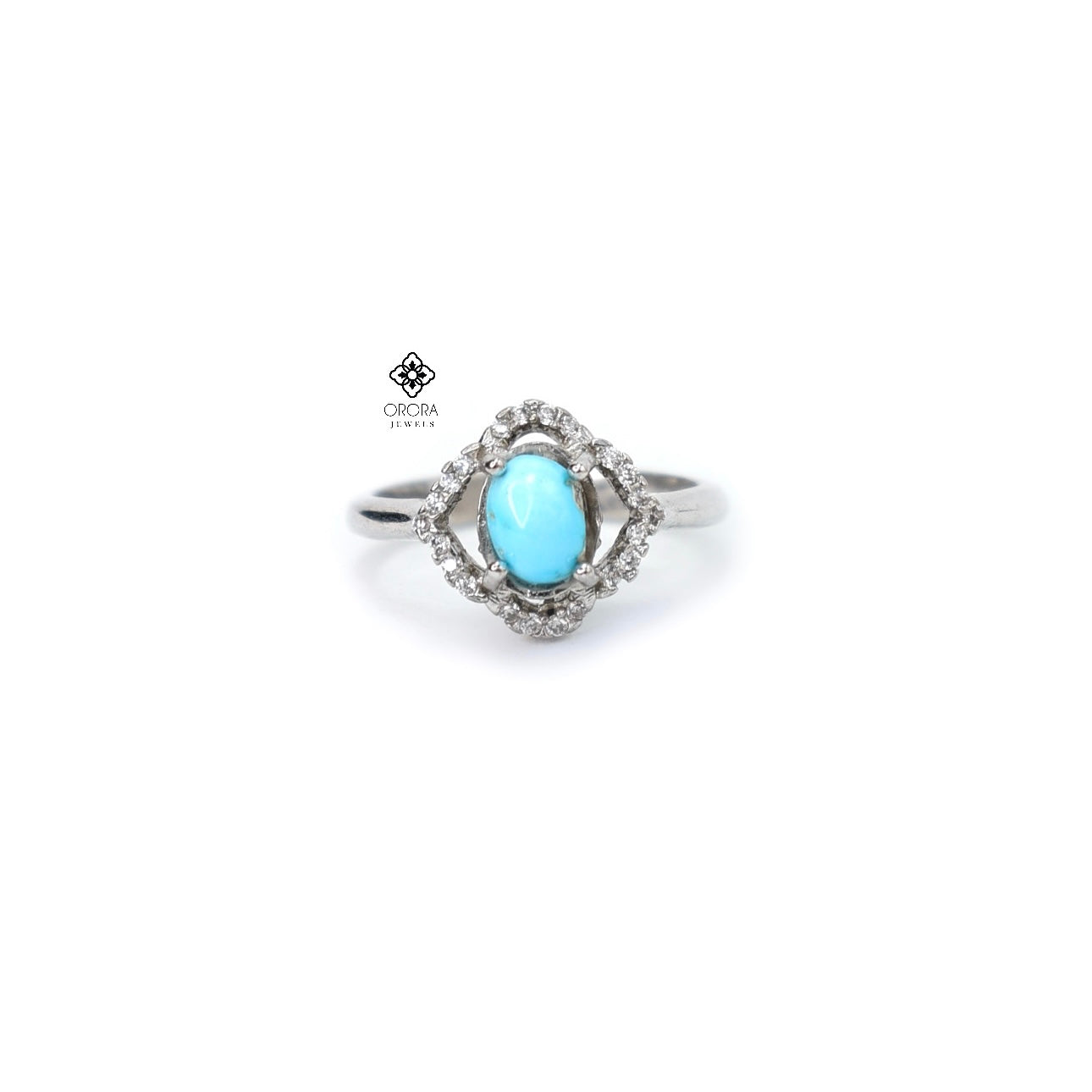Floral turquoise stone